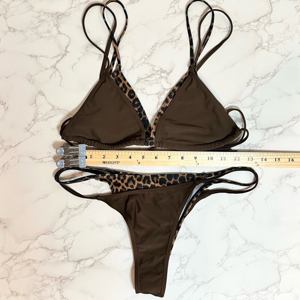 Boutique Double Layered Animal Print Bikini Top XL & Bottom L $99 - Picture 13 of 15